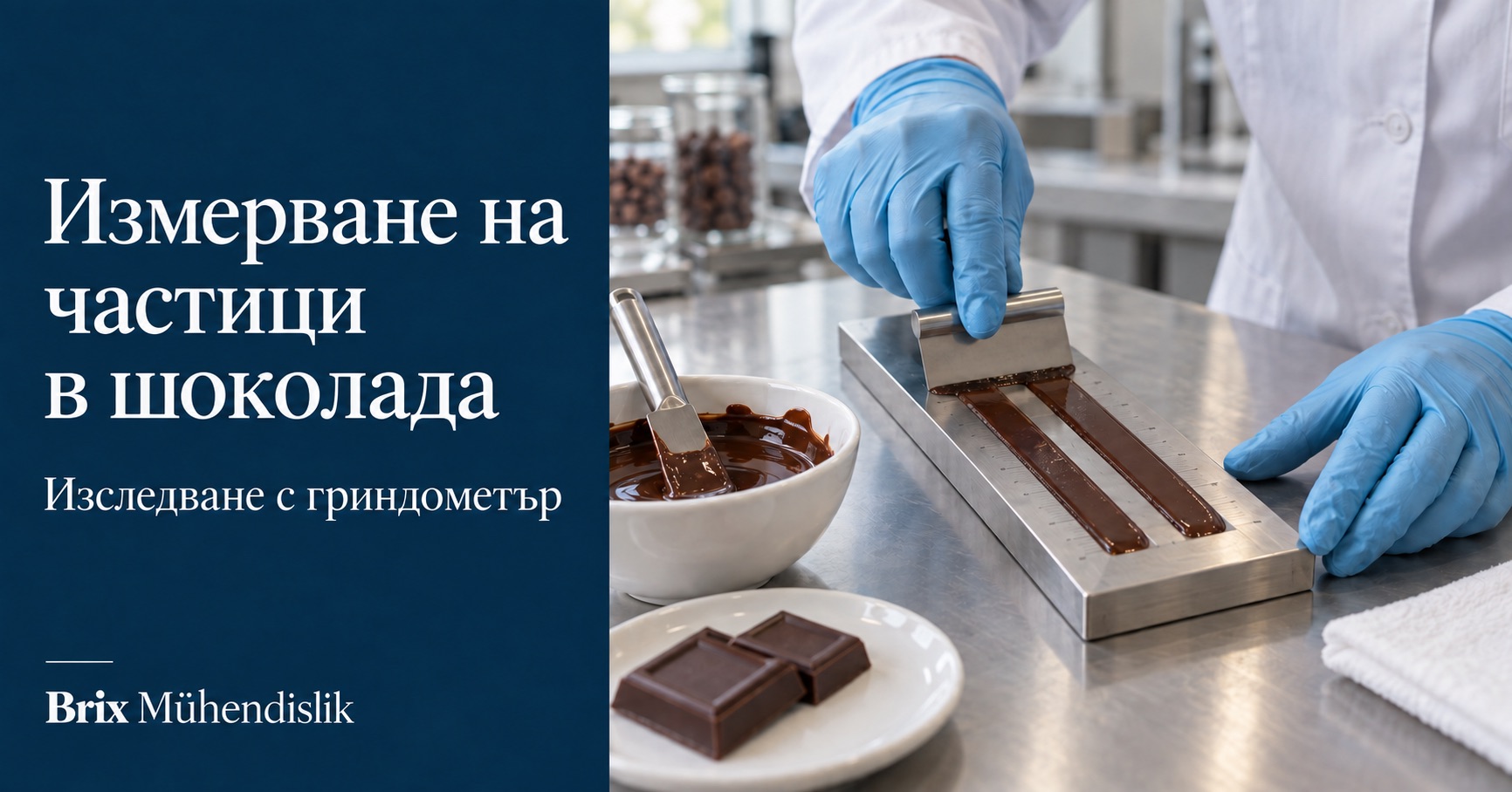 Лабораторно изследване на шоколадова проба със стоманен двуканален гриндометър и стъргалка