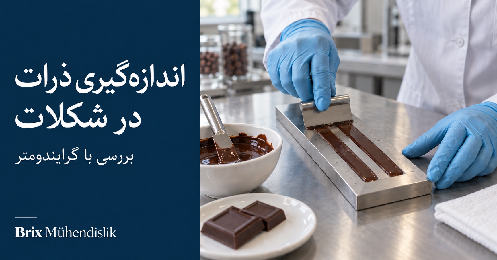 بررسی آزمایشگاهی نمونه شکلات با گرایندومتر فولادی دوکاناله و تیغه خراش‌دهنده